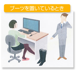 ブーツを置いているとき
